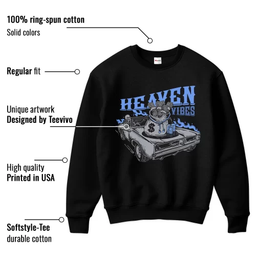TeeVivo Sweatshirt Match Air Jordan 5 Retro UNC University Blue Heaven vibes – Air Jordan 5 Sweatshirt, AJ5 Sweatshirt