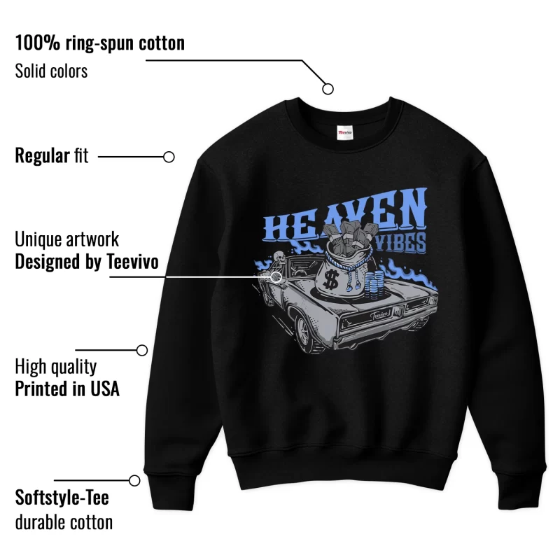 TeeVivo Sweatshirt Match Air Jordan 5 Retro UNC University Blue Heaven vibes – Air Jordan 5 Sweatshirt, AJ5 Sweatshirt