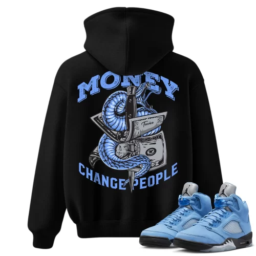 TeeVivo Hoodie Match Air Jordan 5 Retro UNC University Blue Money change people – Air Jordan 5 Hoodie, AJ5 Hoodie