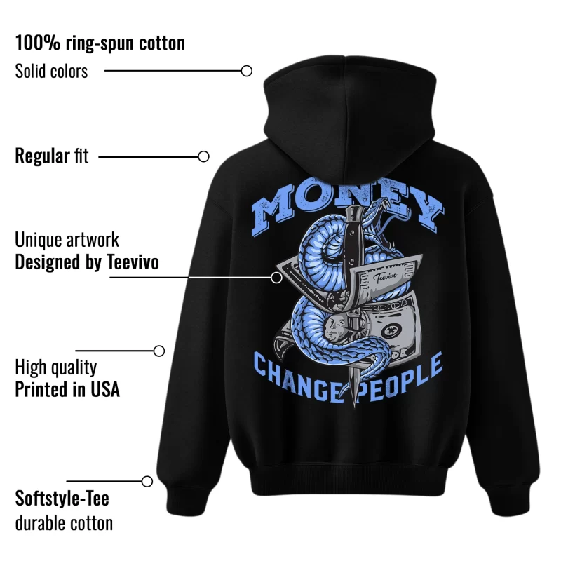 TeeVivo Hoodie Match Air Jordan 5 Retro UNC University Blue Money change people – Air Jordan 5 Hoodie, AJ5 Hoodie