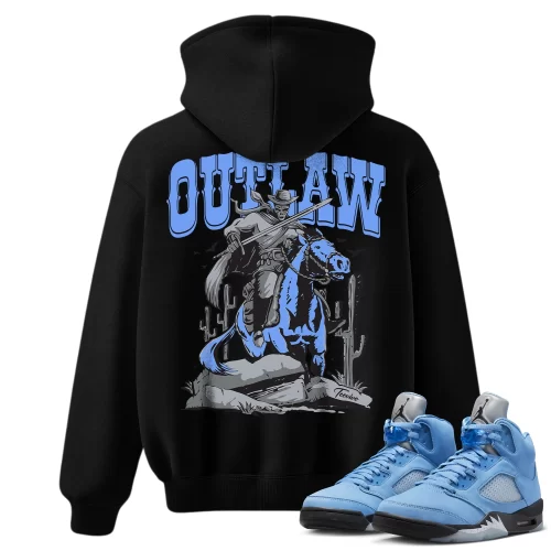 TeeVivo Hoodie Match Air Jordan 5 Retro UNC University Blue Outlaw – Air Jordan 5 Hoodie, AJ5 Hoodie