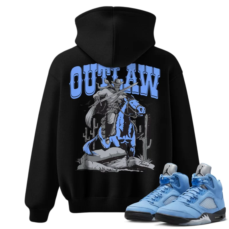 TeeVivo Hoodie Match Air Jordan 5 Retro UNC University Blue Outlaw – Air Jordan 5 Hoodie, AJ5 Hoodie