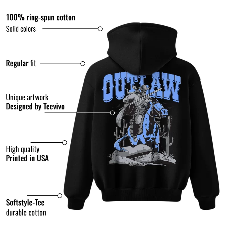 TeeVivo Hoodie Match Air Jordan 5 Retro UNC University Blue Outlaw – Air Jordan 5 Hoodie, AJ5 Hoodie