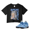 TeeVivo Crop Top Match Air Jordan 5 Retro UNC University Blue Speak no evil – Air Jordan 5 Crop Top, AJ5 Crop Top