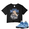 TeeVivo Crop Top Match Air Jordan 5 Retro UNC University Blue Trust no one – Air Jordan 5 Crop Top, AJ5 Crop Top