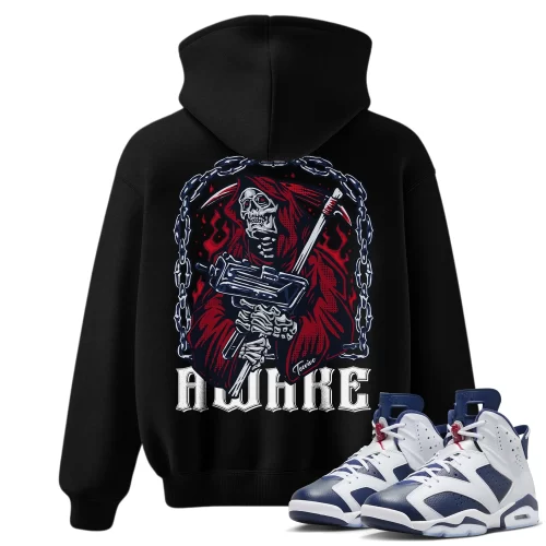 TeeVivo Hoodie Match Air Jordan 6 Retro Olympic Awake – Air Jordan 6 Hoodie, AJ6 Hoodie
