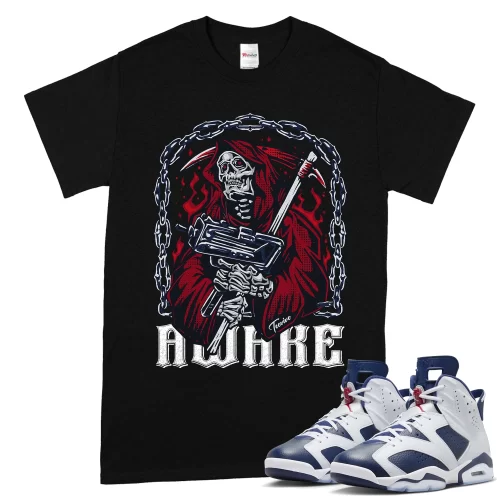 TeeVivo T-Shirt Match Air Jordan 6 Retro Olympic Awake – Air Jordan 6 Shirt, AJ6 Shirt