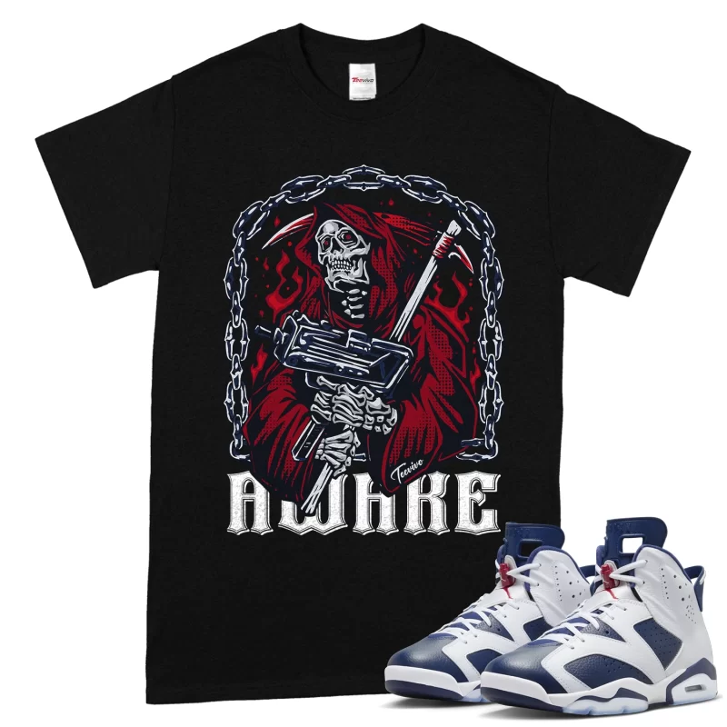 TeeVivo T-Shirt Match Air Jordan 6 Retro Olympic Awake – Air Jordan 6 Shirt, AJ6 Shirt