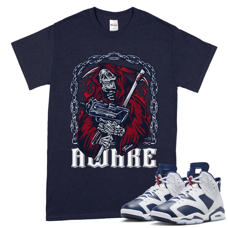 TeeVivo T-Shirt Match Air Jordan 6 Retro Olympic Awake – Air Jordan 6 Shirt, AJ6 Shirt
