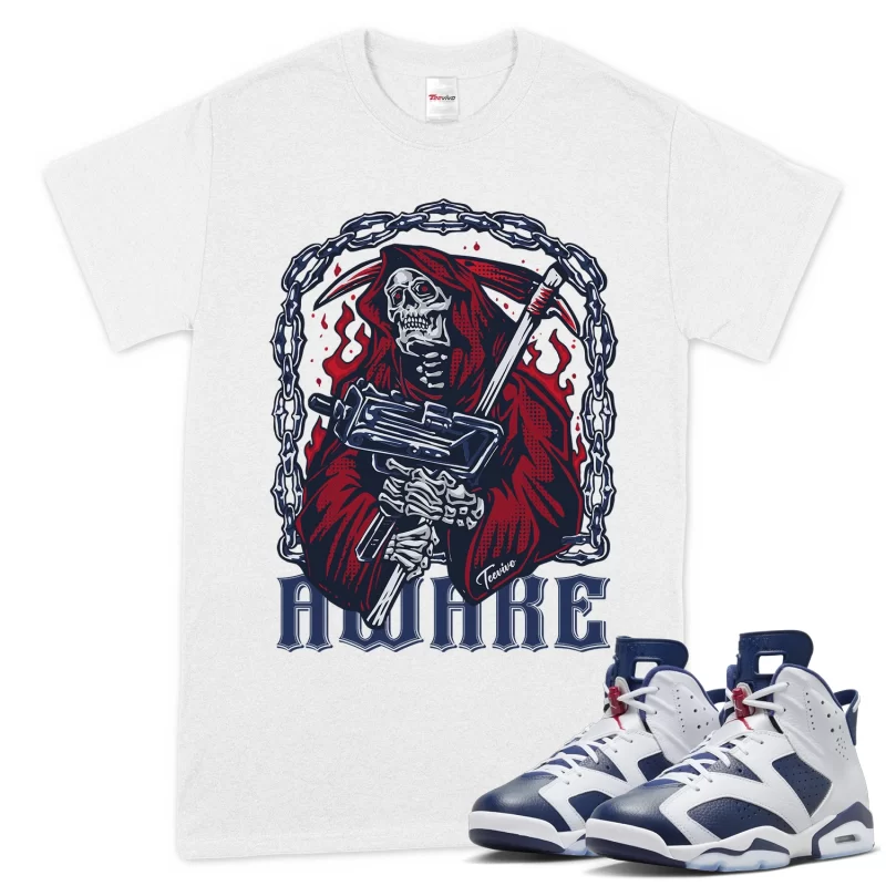 TeeVivo T-Shirt Match Air Jordan 6 Retro Olympic Awake – Air Jordan 6 Shirt, AJ6 Shirt