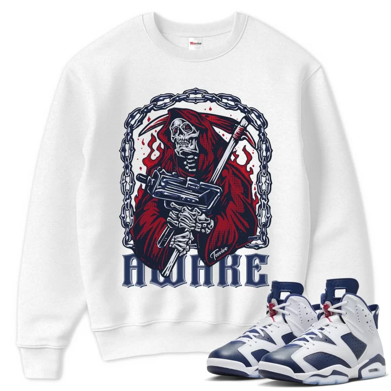 TeeVivo Sweatshirt Match Air Jordan 6 Retro Olympic Awake – Air Jordan 6 Sweatshirt, AJ6 Sweatshirt