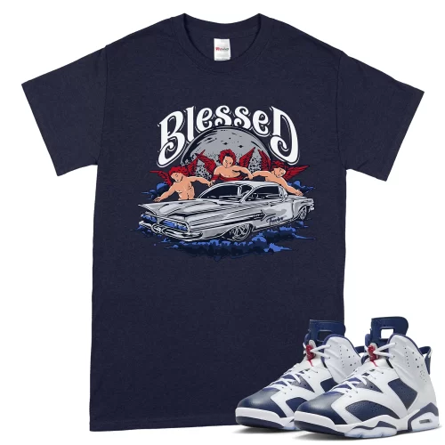 TeeVivo T-Shirt Match Air Jordan 6 Retro Olympic Blessed – Air Jordan 6 Shirt, AJ6 Shirt