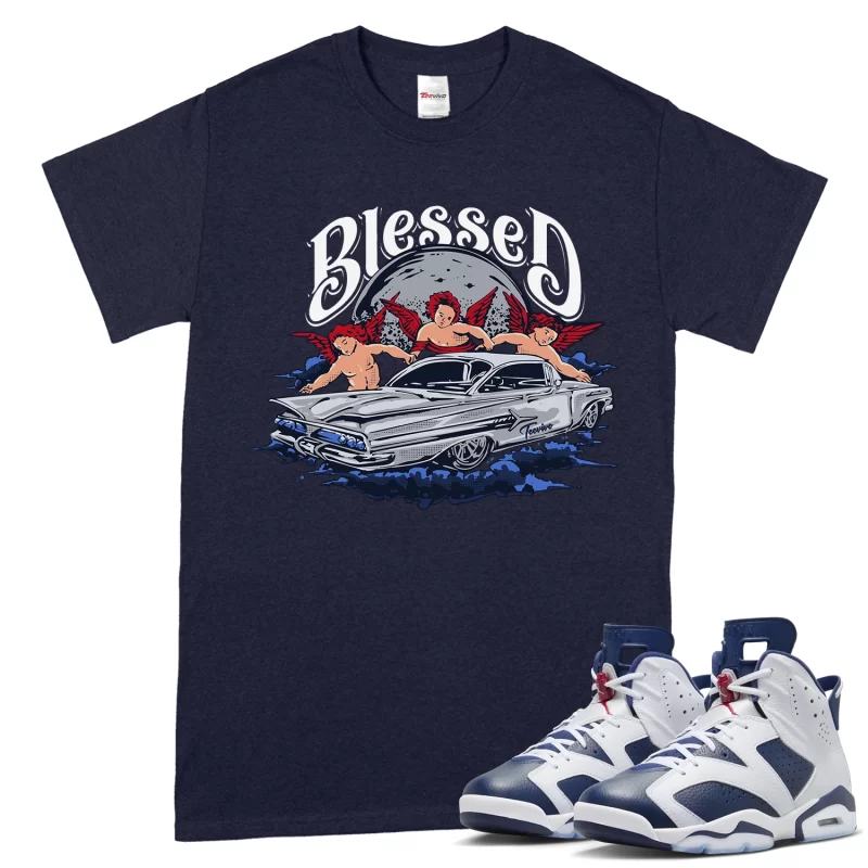 TeeVivo T-Shirt Match Air Jordan 6 Retro Olympic Blessed – Air Jordan 6 Shirt, AJ6 Shirt