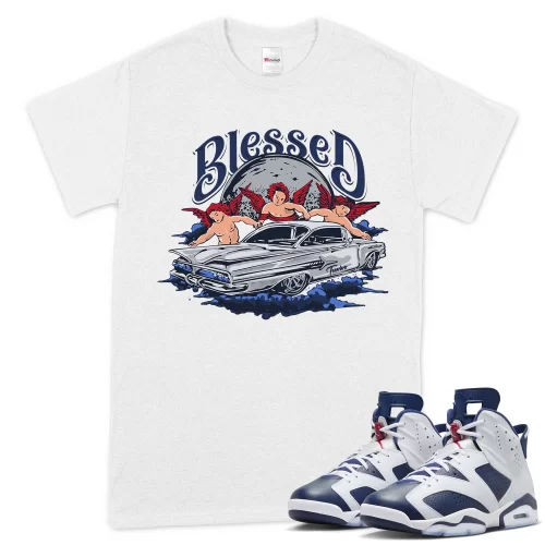 TeeVivo T-Shirt Match Air Jordan 6 Retro Olympic Blessed – Air Jordan 6 Shirt, AJ6 Shirt