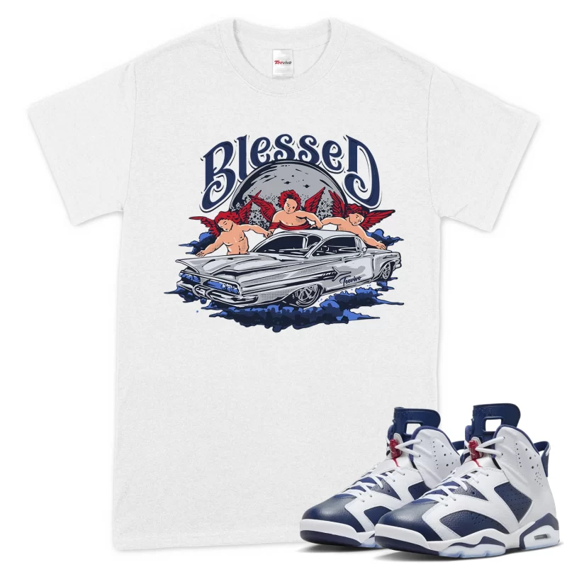 TeeVivo T-Shirt Match Air Jordan 6 Retro Olympic Blessed – Air Jordan 6 Shirt, AJ6 Shirt