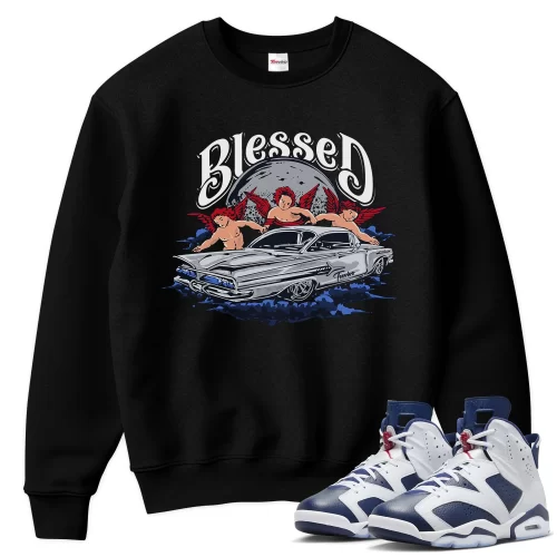 TeeVivo Sweatshirt Match Air Jordan 6 Retro Olympic Blessed – Air Jordan 6 Sweatshirt, AJ6 Sweatshirt