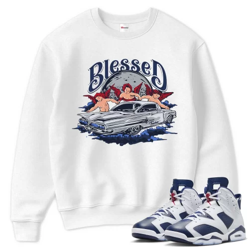 TeeVivo Sweatshirt Match Air Jordan 6 Retro Olympic Blessed – Air Jordan 6 Sweatshirt, AJ6 Sweatshirt