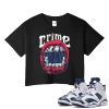 TeeVivo Crop Top Match Air Jordan 6 Retro Olympic Crime – Air Jordan 6 Crop Top, AJ6 Crop Top