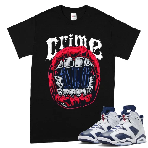 TeeVivo T-Shirt Match Air Jordan 6 Retro Olympic Crime – Air Jordan 6 Shirt, AJ6 Shirt