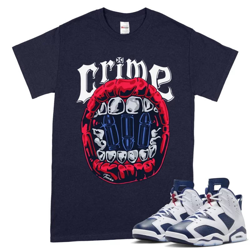 TeeVivo T-Shirt Match Air Jordan 6 Retro Olympic Crime – Air Jordan 6 Shirt, AJ6 Shirt