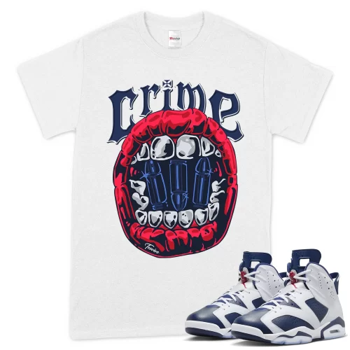 TeeVivo T-Shirt Match Air Jordan 6 Retro Olympic Crime – Air Jordan 6 Shirt, AJ6 Shirt