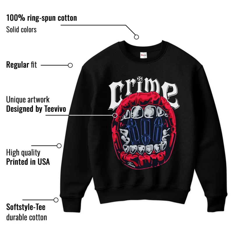 TeeVivo Sweatshirt Match Air Jordan 6 Retro Olympic Crime – Air Jordan 6 Sweatshirt, AJ6 Sweatshirt