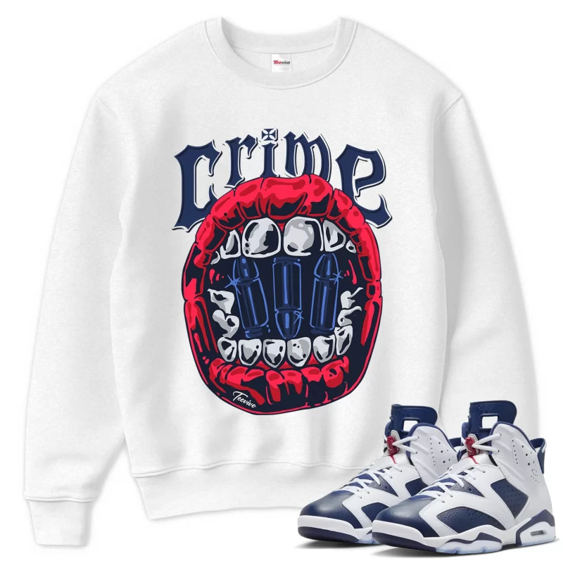 TeeVivo Sweatshirt Match Air Jordan 6 Retro Olympic Crime – Air Jordan 6 Sweatshirt, AJ6 Sweatshirt