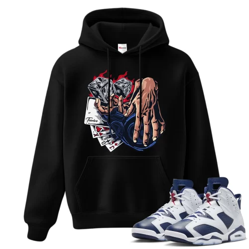 TeeVivo Hoodie Match Air Jordan 6 Retro Olympic Gambling – Air Jordan 6 Hoodie, AJ6 Hoodie