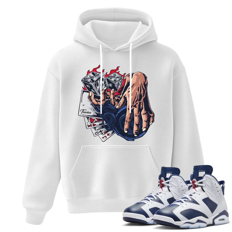 TeeVivo Hoodie Match Air Jordan 6 Retro Olympic Gambling – Air Jordan 6 Hoodie, AJ6 Hoodie
