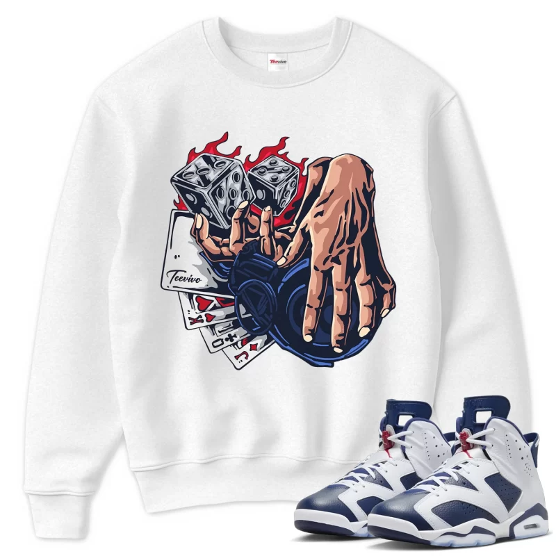 TeeVivo Sweatshirt Match Air Jordan 6 Retro Olympic Gambling – Air Jordan 6 Sweatshirt, AJ6 Sweatshirt