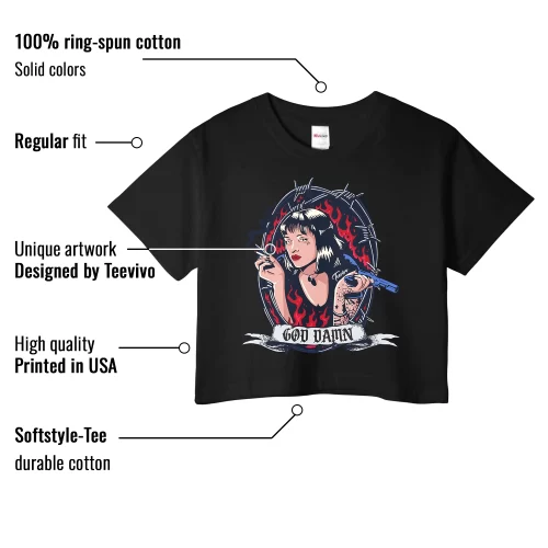 TeeVivo Crop Top Match Air Jordan 6 Retro Olympic God Daaamn – Air Jordan 6 Crop Top, AJ6 Crop Top