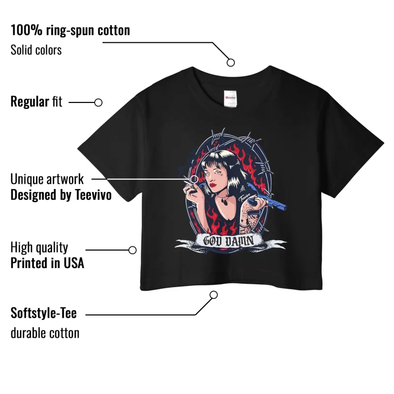 TeeVivo Crop Top Match Air Jordan 6 Retro Olympic God Daaamn – Air Jordan 6 Crop Top, AJ6 Crop Top
