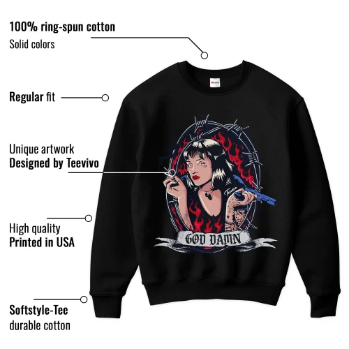 TeeVivo Sweatshirt Match Air Jordan 6 Retro Olympic God Daaamn – Air Jordan 6 Sweatshirt, AJ6 Sweatshirt