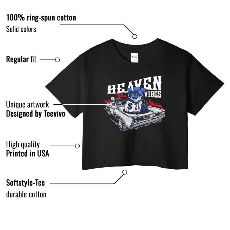 TeeVivo Crop Top Match Air Jordan 6 Retro Olympic Heaven vibes – Air Jordan 6 Crop Top, AJ6 Crop Top