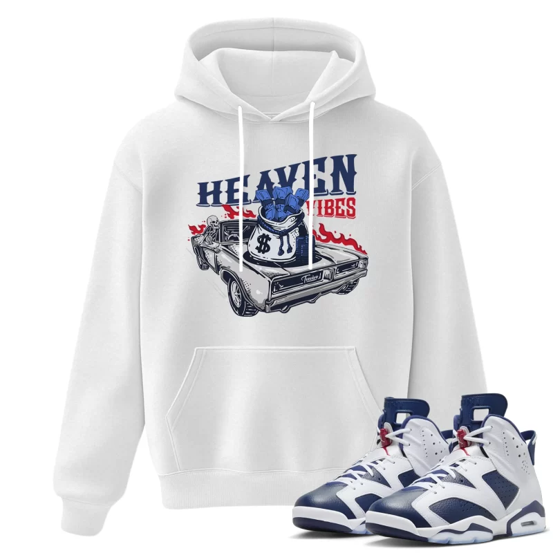 TeeVivo Hoodie Match Air Jordan 6 Retro Olympic Heaven vibes – Air Jordan 6 Hoodie, AJ6 Hoodie