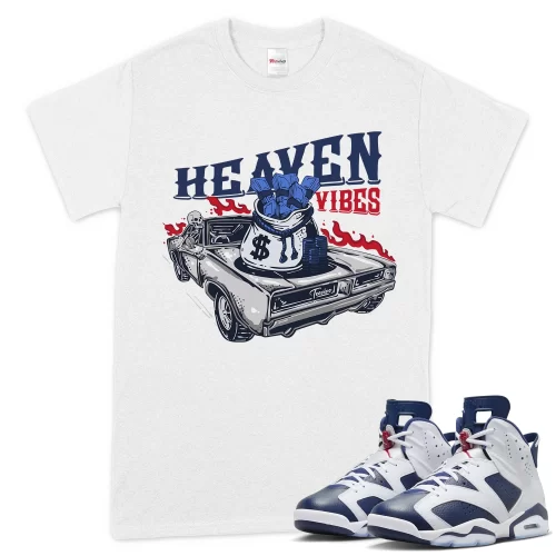 TeeVivo T-Shirt Match Air Jordan 6 Retro Olympic Heaven vibes – Air Jordan 6 Shirt, AJ6 Shirt
