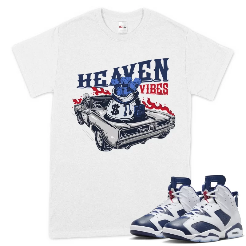 TeeVivo T-Shirt Match Air Jordan 6 Retro Olympic Heaven vibes – Air Jordan 6 Shirt, AJ6 Shirt