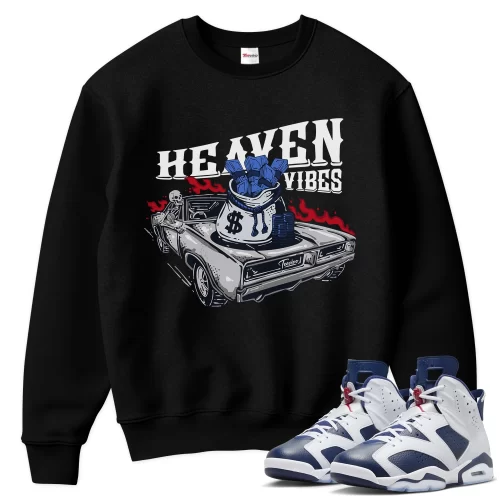 TeeVivo Sweatshirt Match Air Jordan 6 Retro Olympic Heaven vibes – Air Jordan 6 Sweatshirt, AJ6 Sweatshirt