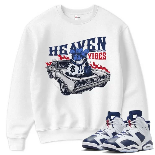 TeeVivo Sweatshirt Match Air Jordan 6 Retro Olympic Heaven vibes – Air Jordan 6 Sweatshirt, AJ6 Sweatshirt