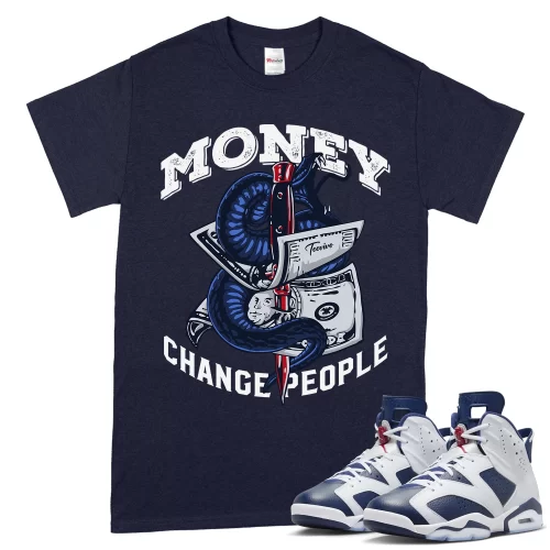 TeeVivo T-Shirt Match Air Jordan 6 Retro Olympic Money change people – Air Jordan 6 Shirt, AJ6 Shirt