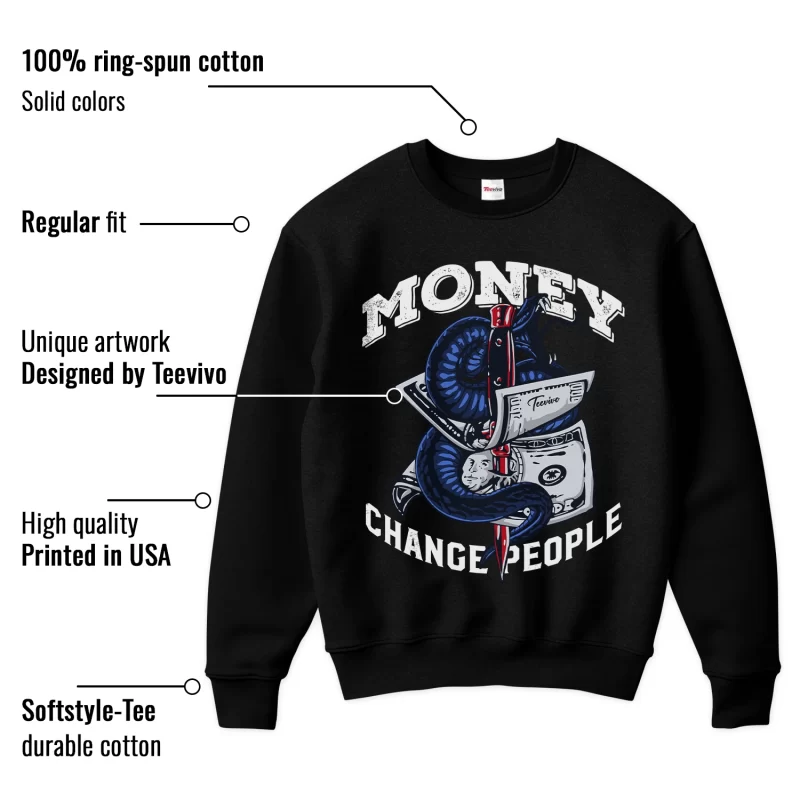 TeeVivo Sweatshirt Match Air Jordan 6 Retro Olympic Money change people – Air Jordan 6 Sweatshirt, AJ6 Sweatshirt