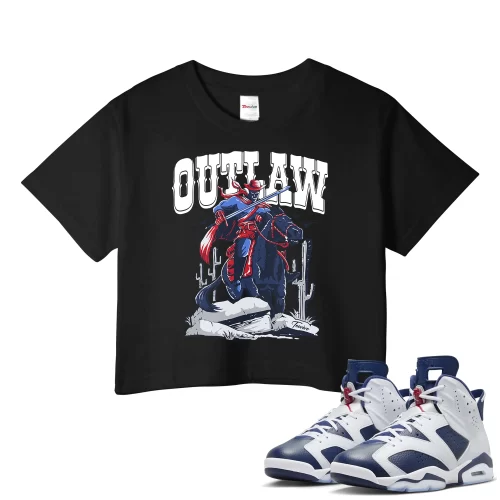 TeeVivo Crop Top Match Air Jordan 6 Retro Olympic Outlaw – Air Jordan 6 Crop Top, AJ6 Crop Top