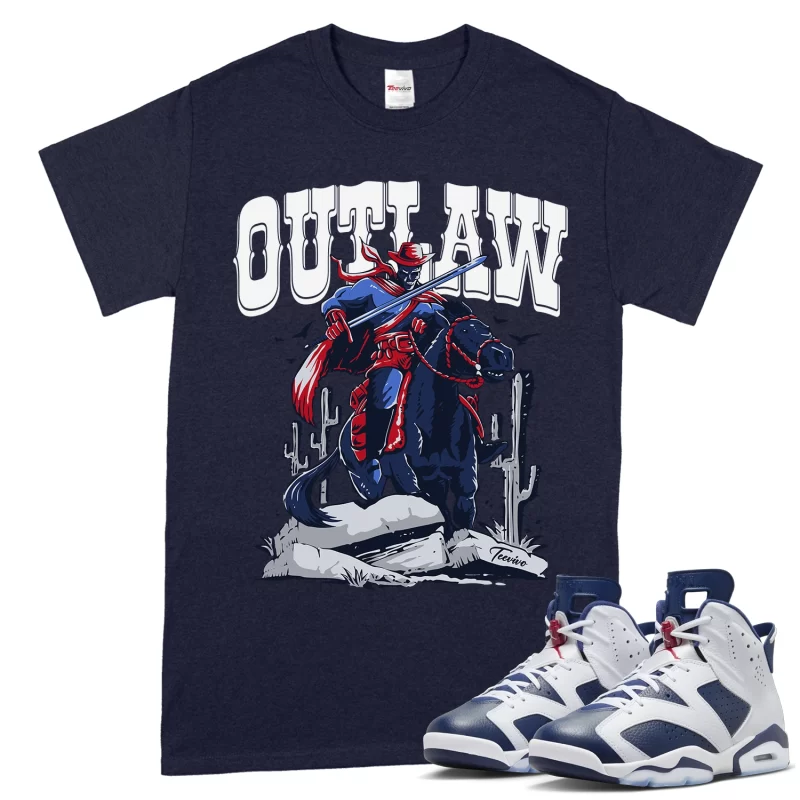 TeeVivo T-Shirt Match Air Jordan 6 Retro Olympic Outlaw – Air Jordan 6 Shirt, AJ6 Shirt