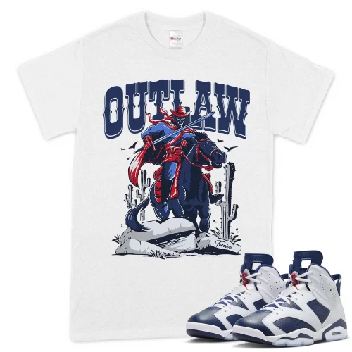 TeeVivo T-Shirt Match Air Jordan 6 Retro Olympic Outlaw – Air Jordan 6 Shirt, AJ6 Shirt