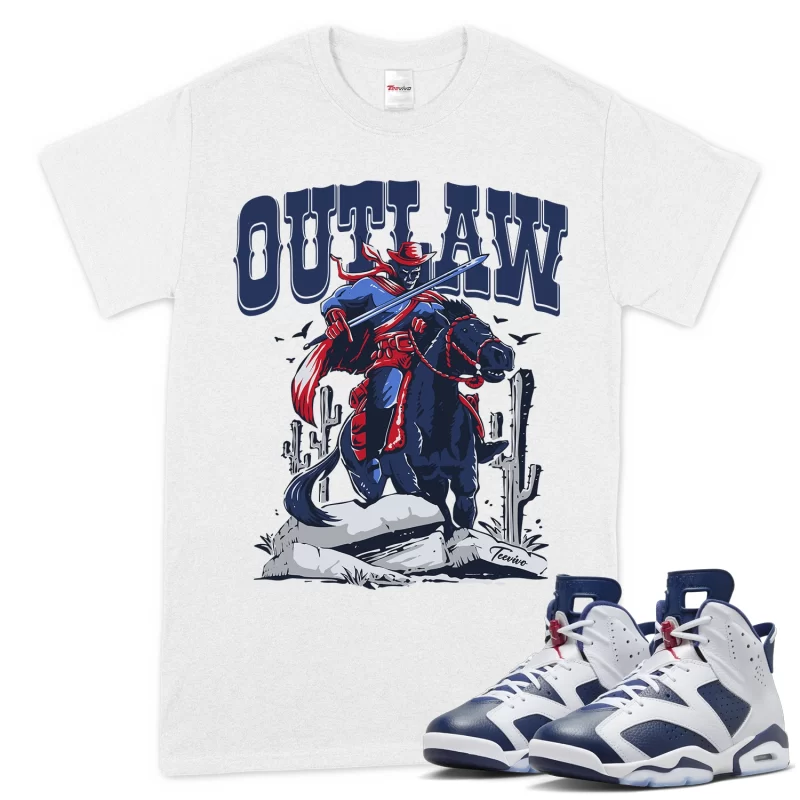 TeeVivo T-Shirt Match Air Jordan 6 Retro Olympic Outlaw – Air Jordan 6 Shirt, AJ6 Shirt