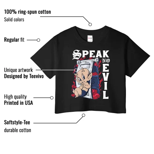 TeeVivo Crop Top Match Air Jordan 6 Retro Olympic Speak no evil – Air Jordan 6 Crop Top, AJ6 Crop Top