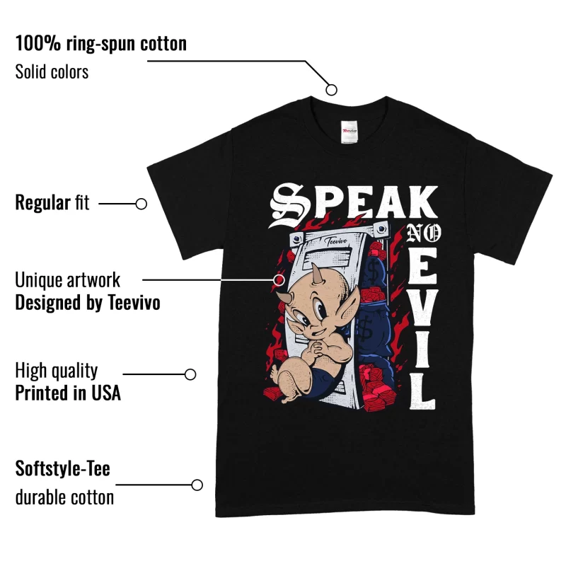 TeeVivo T-Shirt Match Air Jordan 6 Retro Olympic Speak no evil – Air Jordan 6 Shirt, AJ6 Shirt