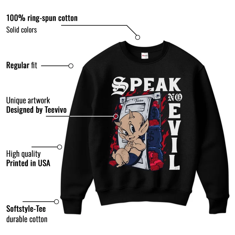 TeeVivo Sweatshirt Match Air Jordan 6 Retro Olympic Speak no evil – Air Jordan 6 Sweatshirt, AJ6 Sweatshirt