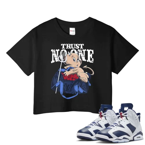 TeeVivo Crop Top Match Air Jordan 6 Retro Olympic Trust no one – Air Jordan 6 Crop Top, AJ6 Crop Top