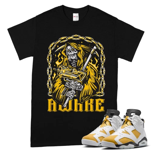 TeeVivo T-Shirt Match Air Jordan 6 Retro Yellow Ochre Awake – Air Jordan 6 Shirt, AJ6 Shirt
